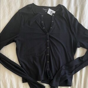 Abercrombie & Fitch Black Button Down Shirt